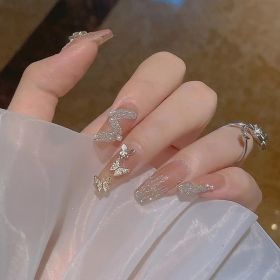 Japanese-style Armor Long Broken Diamond Streamer Fake Nails