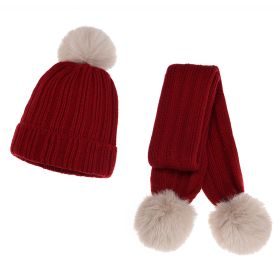 New Drawn Knitted Children's Hat Scarf Set